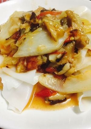 Hình của món Cải thảo xào nấm hương.