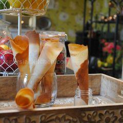 A picture of Homemade ice cream cones.