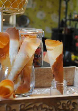 A picture of Homemade ice cream cones.