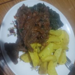 A picture of Mbuzi dry fry (goat).