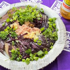 A picture of Japanese Aubergine Salad (just boil 👏).