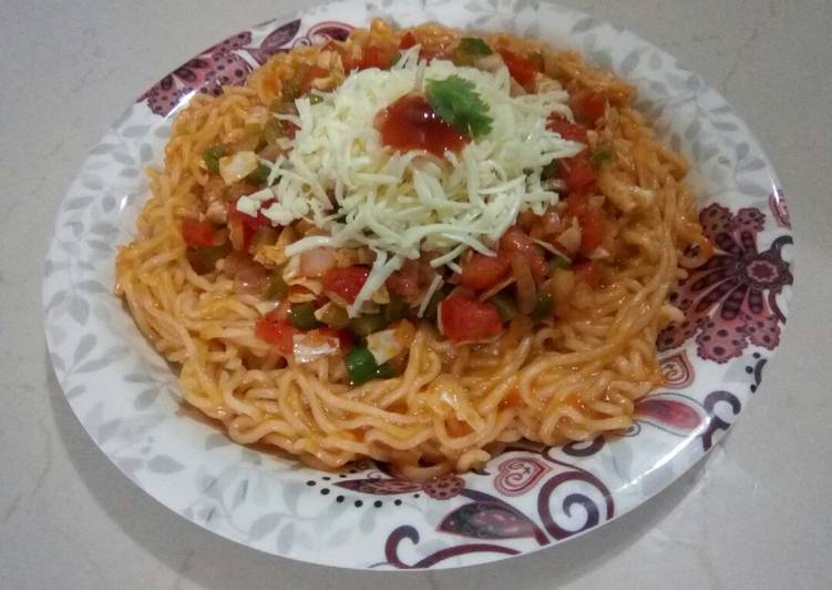 How to Make Super Quick Homemade Cheesy Schezwan noodles with stirfry vegetables