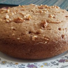 A picture of Eggless Wheat Banana Walnut cake.