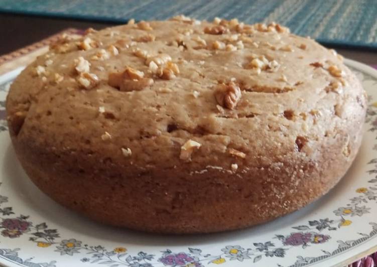 Recipe of Favorite Eggless Wheat Banana Walnut cake