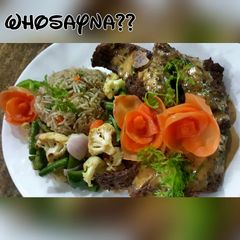 Whosayna’s Pepper Steak topped with Mushroom Sauce A picture of Whosayna’s Pepper Steak topped with Mushroom Sauce.