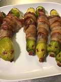 « Famille serpent » de jeunes courgettes italiennes, pancetta corse, moutarde et basilic