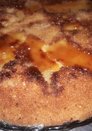Una foto de Bizcochuelo de limón con manzanas, apto para alérgicos a las proteína de la leche de 🐄