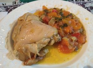 Una foto de Pollo a la cazadora
