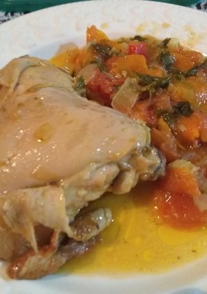 Una foto de Pollo a la cazadora