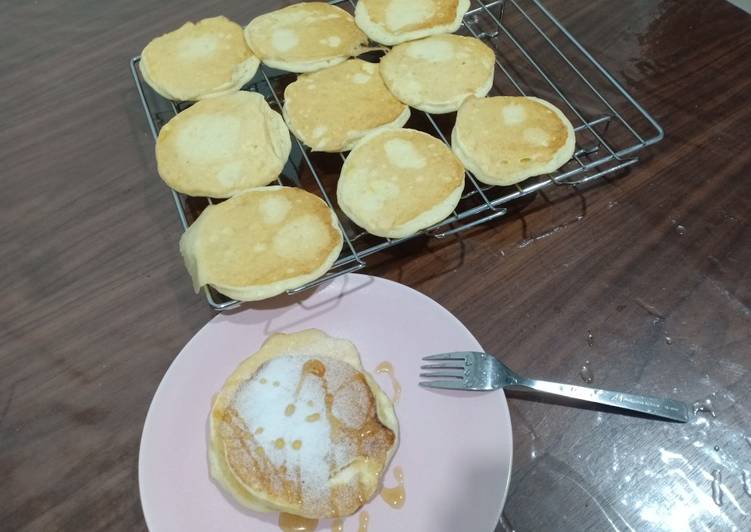 Langkah Mudah untuk Menyiapkan Pancake fluffy (no bp) versi premium 😍👍, Enak