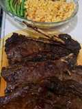 Grilled T-Bone Steak w/ Corn, Green Beans & Potato Wedges