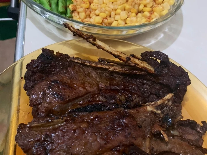 Simple Way Make Recipe Grilled T-Bone Steak w/ Corn, Green Beans &amp;amp; Potato Wedges that is Really Delicious, Tasty}