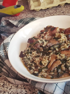 Una foto de Arroz con Costillón, Acelgas y Setas