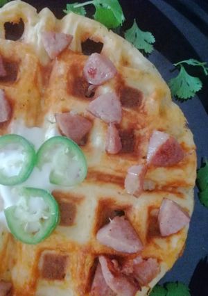 Una foto de Chaffle jalapeño🧇🌶️