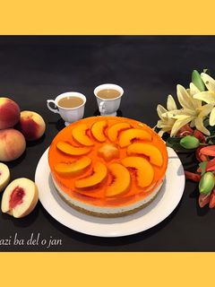 عکسی از دستور چیز کیک هلو