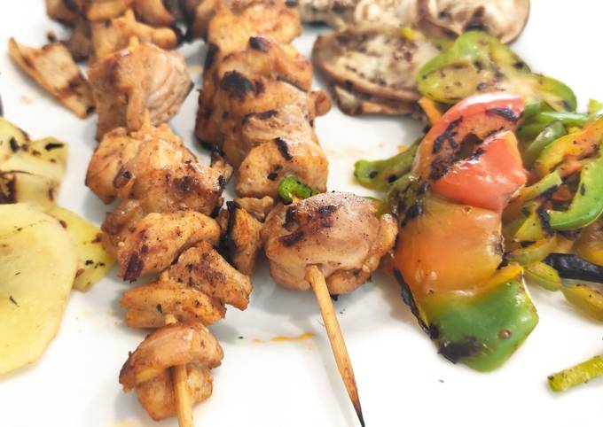 Spiedini di pollo piccante