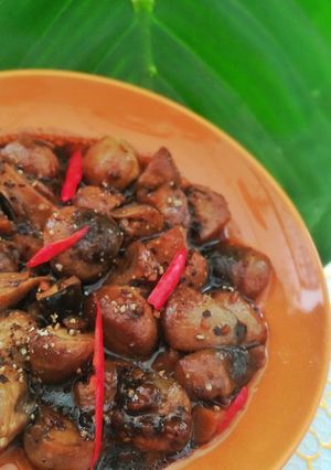 Hình của món Nấm rơm kho tiêu.