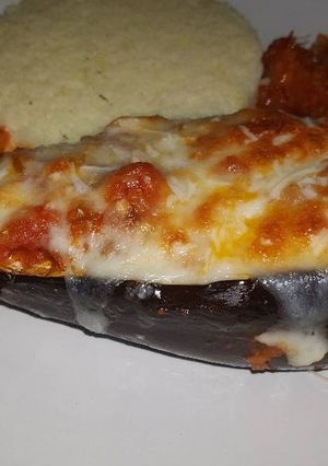 Foto principal de Berenjenas rellenas con pisto y champiñones