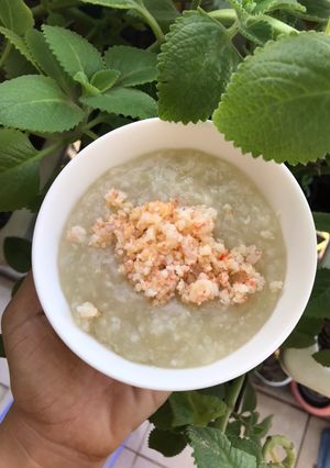 Hình của món Cháo mướp hương nấu tôm cho bé ăn dặm.