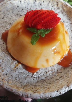 Una foto de Panna cotta de choclo