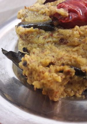 A picture of Flax seeds thuvaiyal.