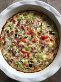 Pizza de vegetales y bacon de Pavo