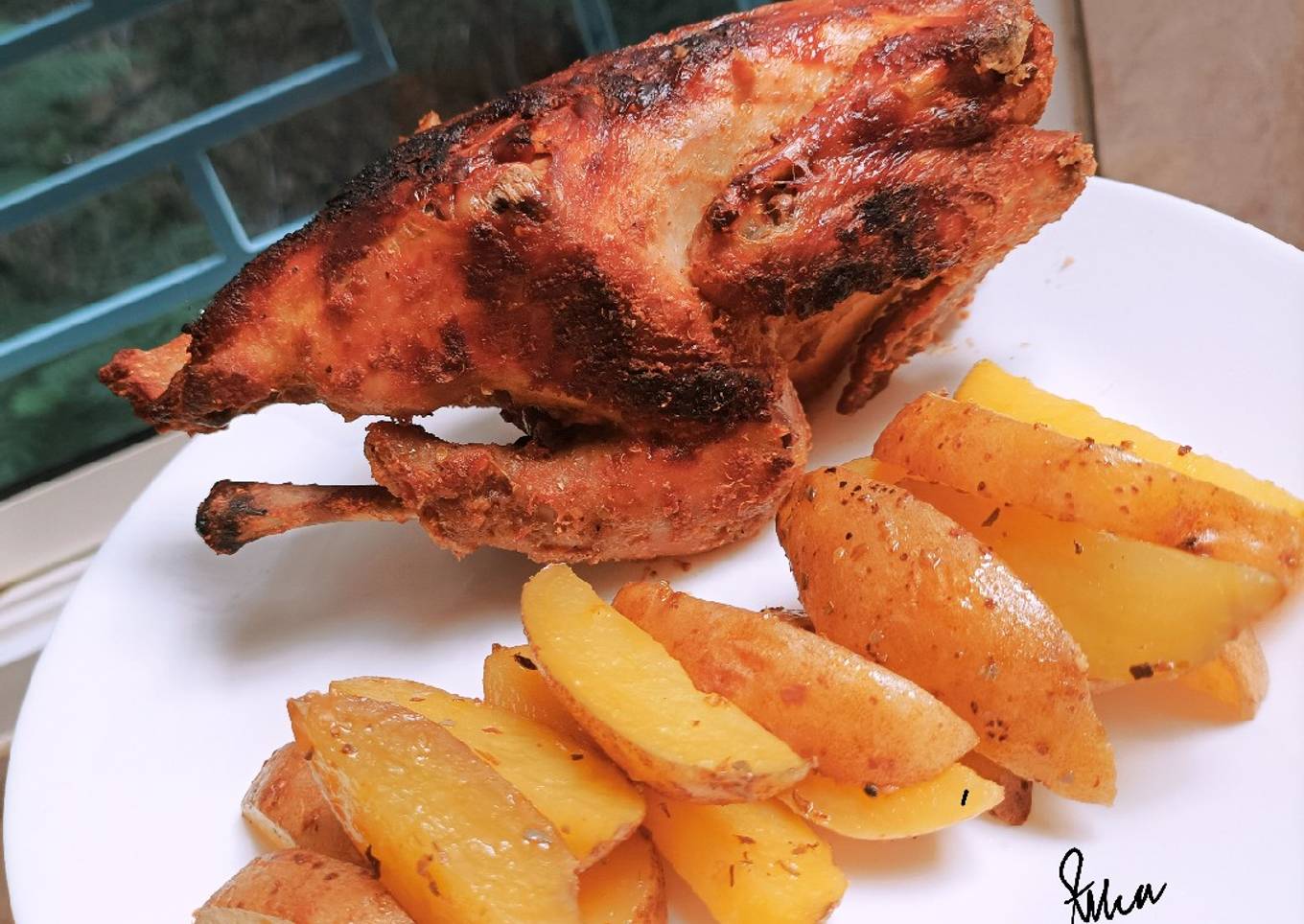 Ayam Panggang & Potato Wedges