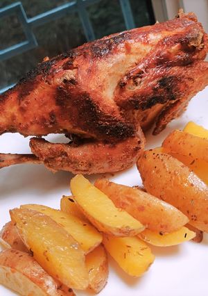 Foto resep Ayam Panggang & Potato Wedges