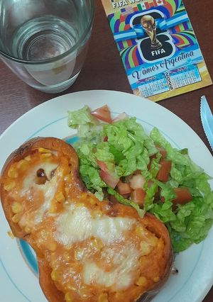 Una foto de Zapallo Anco Relleno con Choclo y Queso para Alentar en el Mundial 🇦🇷🤗