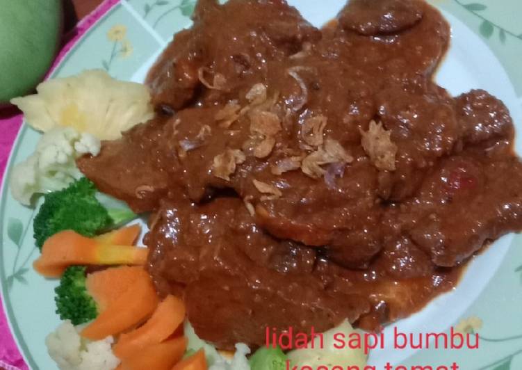 Lidah sapi bumbu kacang tomat