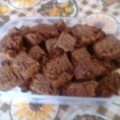 A picture of Coconut cake with chocolate.