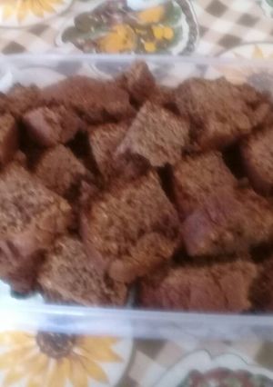 A picture of Coconut cake with chocolate.