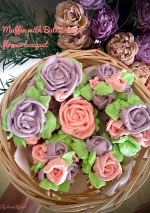 Foto resep Muffin with buttercream flowers bouquet