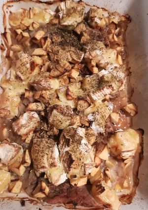 Une photo de Escalopes de veau pommes camemberts