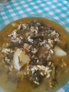 Una foto de Arroz con espinacas