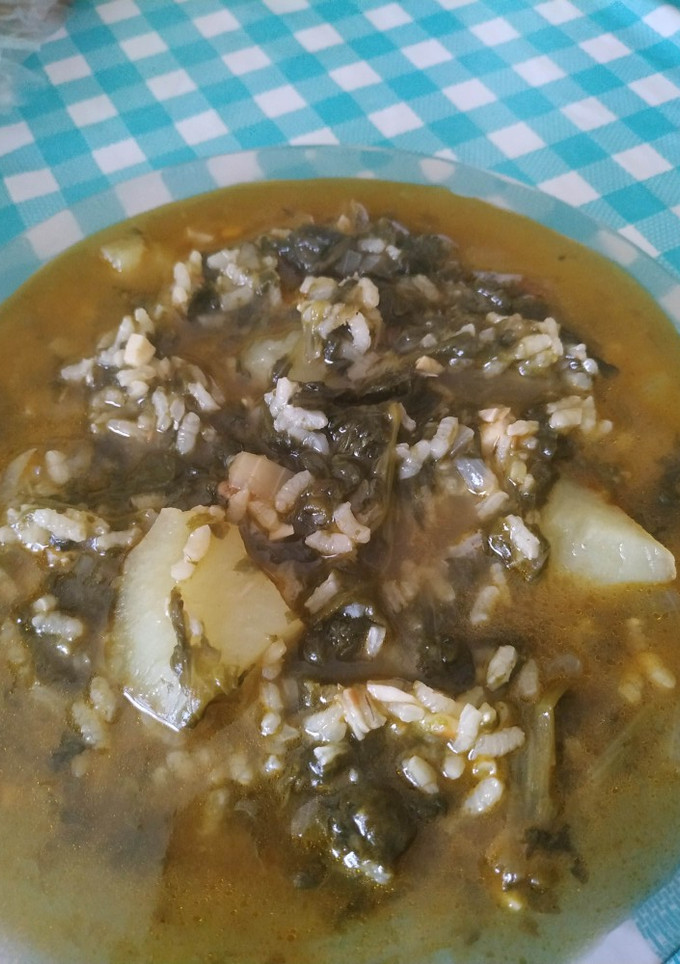 Una foto de Arroz con espinacas