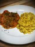 Kofta curry con arroz basmati al azafrán
