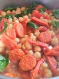 Garbanzos con cecina y chorizo parrillero