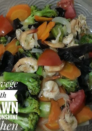 Foto resep Tumis brokoli jamur udang aka capcay aka mix vege with prawn