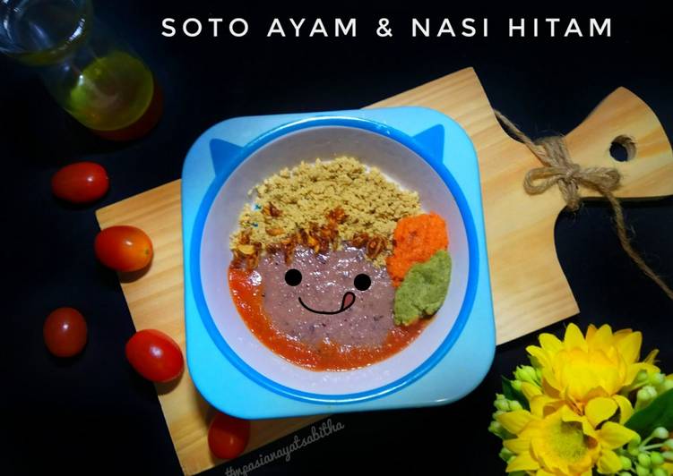 Soto Ayam &amp; Nasi Hitam (Mpasi 8+)