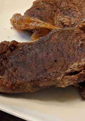 A picture of Instant Pot Top Round beef steak.