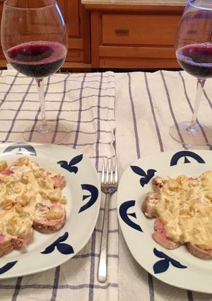 Una foto de Solomillo con salsa de pera