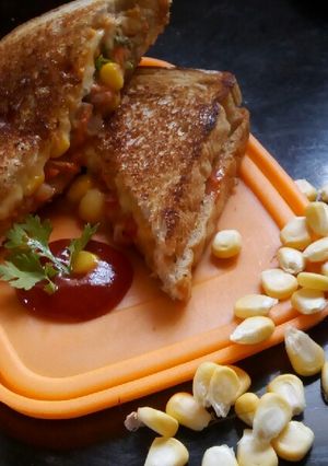A picture of Corn sandwich.