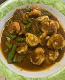 กุ้งผัดพริกแกงใต้