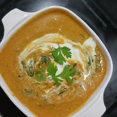 A picture of Tofu-Methi sabji with Fresh Cream.