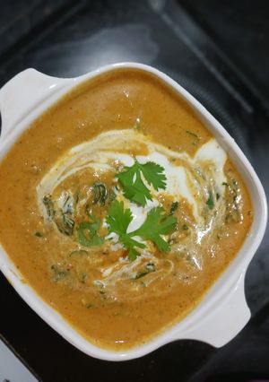 A picture of Tofu-Methi sabji with Fresh Cream.
