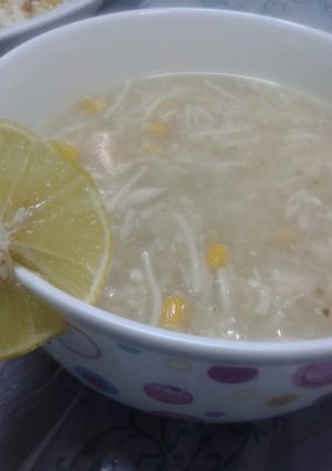 صورة لوصفة شوربة ذرة صينية بنكه عربية(بطريقتي)