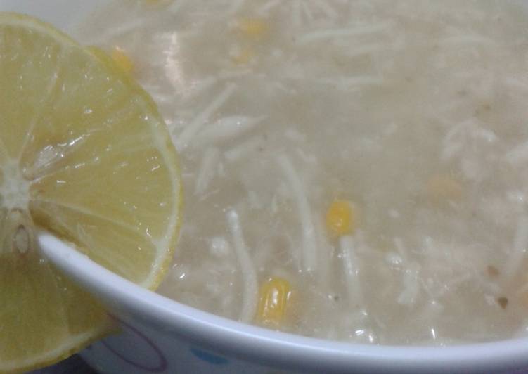 شوربة ذرة صينية بنكه عربية(بطريقتي)