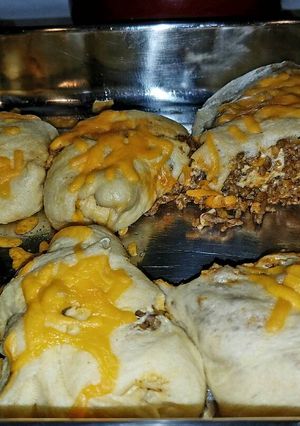 A picture of Taco stuffed Cresent Rolls.
