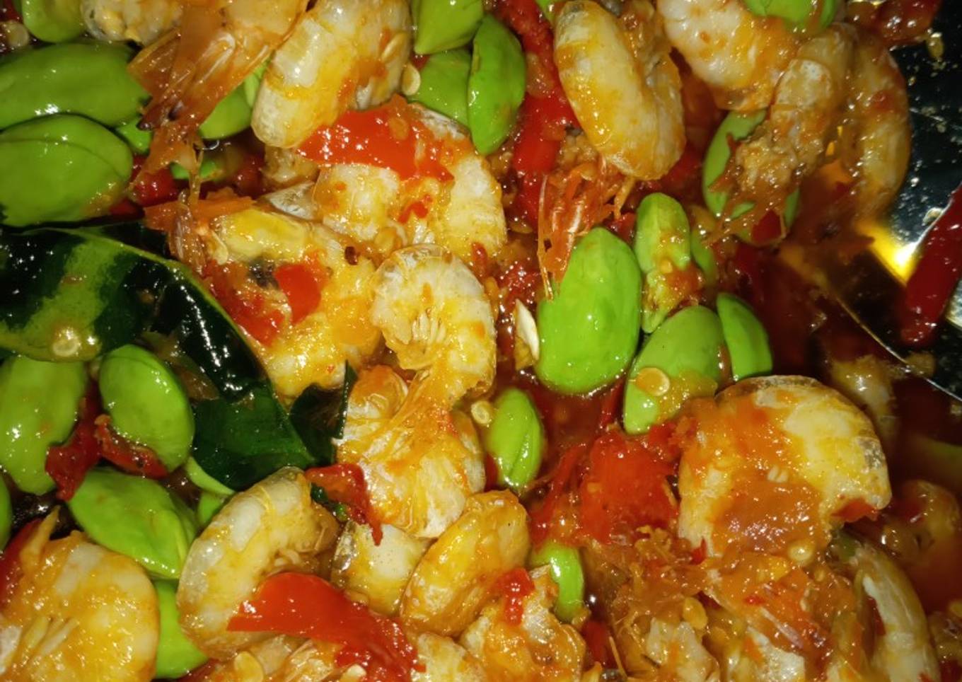Udang balado +pete
